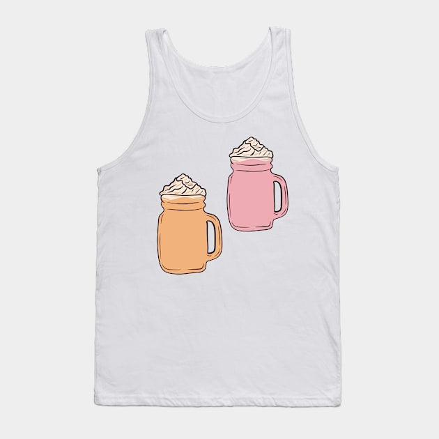 Pink and Orange Whipped Drinks Tank Top by SugarSaltSpice